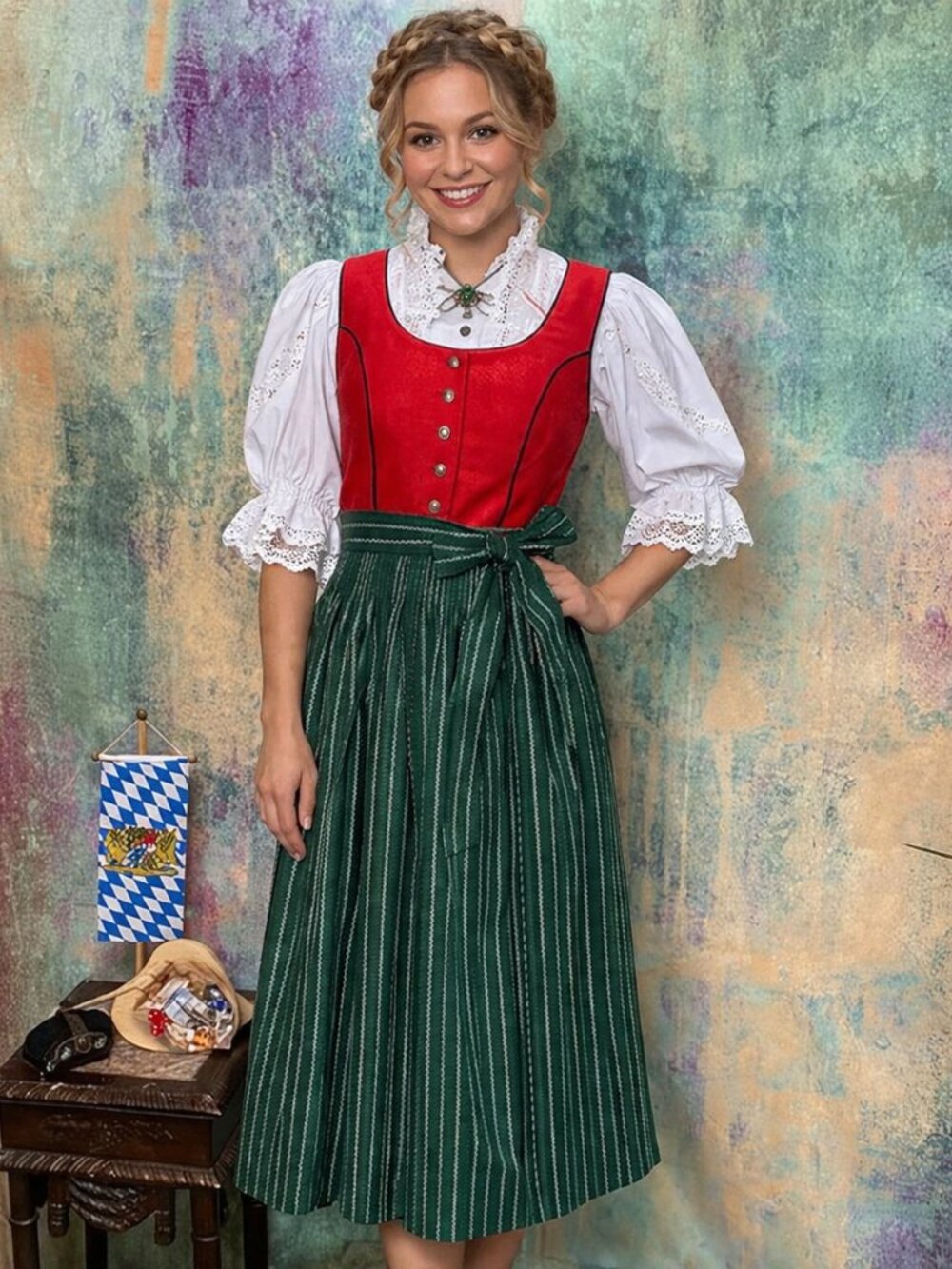📌Authentic Traditional High-Quality Bavarian Dirndl with Blouse & Apron